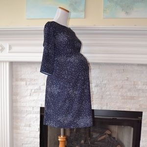 Pearl Dots Navy Maternity Dress